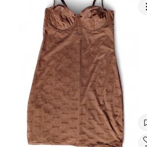 SKIMS Brown Midi Slip Skirt - M